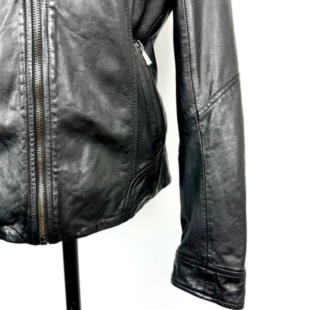Bod & Christensen Diamond Quilted Shoulder Leather Moto Jacket Large - Picture 5 of 13